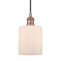 Innovations Lighting Cobbleskill 5" Wide Mini Pendant Antique Copper / Matte White