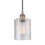Innovations Lighting Cobbleskill 5" Wide Mini Pendant Antique Copper / Clear
