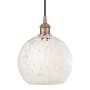 Innovations Lighting White Mouchette 10" Wide Cord-Hung Mini Pendant Antique Copper