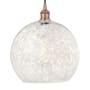 Innovations Lighting White Mouchette 14" Wide Cord-Hung Pendant Antique Copper