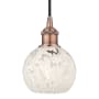 Innovations Lighting White Mouchette 6" Wide Cord-Hung Mini Pendant Antique Copper