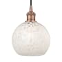 Innovations Lighting White Mouchette 8" Wide Cord-Hung Mini Pendant Antique Copper