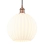 Innovations Lighting White Venetian 12" Wide Cord-Hung Pendant Antique Copper