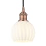 Innovations Lighting White Venetian 6" Wide Cord-Hung Mini Pendant Antique Copper