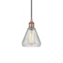Innovations Lighting Conesus 6" Wide Mini Pendant Antique Copper / Clear Crackle