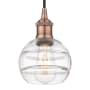 Innovations Lighting Rochester 6" Wide Cord-Hung Mini Pendant Antique Copper / Clear