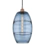 Innovations Lighting Vaz 10" Wide Cord-Hung Mini Pendant Antique Copper / Princess Blue