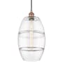 Innovations Lighting Vaz 10" Wide Cord-Hung Mini Pendant Antique Copper / Clear