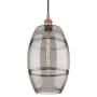 Innovations Lighting Vaz 10" Wide Cord-Hung Mini Pendant Antique Copper / Light Smoke