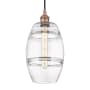 Innovations Lighting Vaz 8" Wide Cord-Hung Mini Pendant Antique Copper / Clear