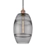Innovations Lighting Vaz 8" Wide Cord-Hung Mini Pendant Antique Copper / Light Smoke