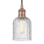 Innovations Lighting Bridal Veil 5" Wide Cord-Hung Mini Pendant Antique Copper