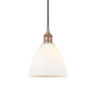 Innovations Lighting Edison 8" Wide Mini Pendant Antique Copper / Matte White