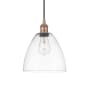 Innovations Lighting Edison 9" Wide Mini Pendant Antique Copper / Clear