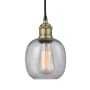 Innovations Lighting Belfast 6" Wide Mini Pendant Black Antique Brass / Seedy