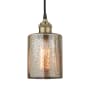 Innovations Lighting Cobbleskill 5" Wide Mini Pendant Black Antique Brass / Mercury