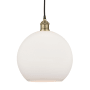 Innovations Lighting Athens 12" Wide Pendant Black Antique Brass / Matte White