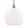 Innovations Lighting Athens 14" Wide Pendant Black Antique Brass / Matte White