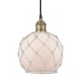 Innovations Lighting Edison 8" Wide Mini Pendant Black Antique Brass / White