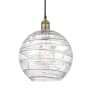 Innovations Lighting Athens 12" Wide Pendant Black Antique Brass / Clear Deco Swirl