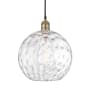 Innovations Lighting Athens 12" Wide Pendant Black Antique Brass / Clear Water Glass