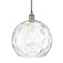 Innovations Lighting Athens 14" Wide Pendant Black Antique Brass / Clear Water Glass