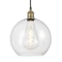 Innovations Lighting Athens 12" Wide Pendant Black Antique Brass / Clear