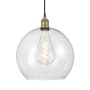 Innovations Lighting Athens 14" Wide Pendant Black Antique Brass / Clear