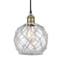 Innovations Lighting Edison 8" Wide Mini Pendant Black Antique Brass / Clear / White