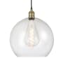 Innovations Lighting Athens 14" Wide Pendant Black Antique Brass / Seedy