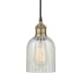 Innovations Lighting Caledonia 5" Wide Mini Pendant Black Antique Brass / Mouchette