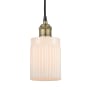 Innovations Lighting Hadley 5" Wide Mini Pendant Black Antique Brass / Matte White
