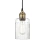 Innovations Lighting Hadley 5" Wide Mini Pendant Black Antique Brass / Clear