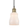 Innovations Lighting Ellery 5" Wide Mini Pendant Black Antique Brass / White