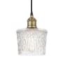 Innovations Lighting Niagra 7" Wide Mini Pendant Black Antique Brass / Clear