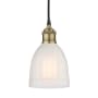Innovations Lighting Brookfield 6" Wide Mini Pendant Black Antique Brass / White
