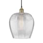 Innovations Lighting Norfolk 12" Wide Pendant Black Antique Brass / Clear