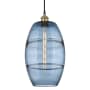 Innovations Lighting Vaz 10" Wide Cord-Hung Mini Pendant Black Antique Brass / Princess Blue