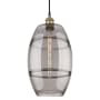 Innovations Lighting Vaz 10" Wide Cord-Hung Mini Pendant Black Antique Brass / Light Smoke