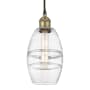 Innovations Lighting Vaz 6" Wide Cord-Hung Mini Pendant Black Antique Brass / Clear