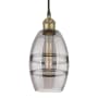 Innovations Lighting Vaz 6" Wide Cord-Hung Mini Pendant Black Antique Brass / Light Smoke