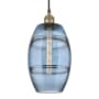 Innovations Lighting Vaz 8" Wide Cord-Hung Mini Pendant Black Antique Brass / Princess Blue