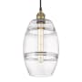 Innovations Lighting Vaz 8" Wide Cord-Hung Mini Pendant Black Antique Brass / Clear