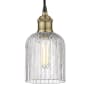 Innovations Lighting Bridal Veil 5" Wide Cord-Hung Mini Pendant Black Antique Brass
