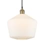Innovations Lighting Cindyrella 12" Wide Pendant Black Antique Brass / Cased Matte White