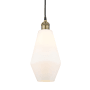 Innovations Lighting Cindyrella 7" Wide Mini Pendant Black Antique Brass / Cased Matte White
