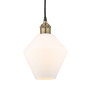 Innovations Lighting Cindyrella 8" Wide Mini Pendant Black Antique Brass / Cased Matte White