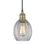 Innovations Lighting Eaton 6" Wide Mini Pendant Black Antique Brass / Clear