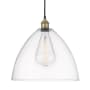 Innovations Lighting Edison Dome 16" Wide Pendant Black Antique Brass / Clear