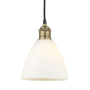 Innovations Lighting Edison Dome 8" Wide Mini Pendant Black Antique Brass / Matte White